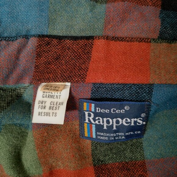 Vintage Dee Cee Rappers Shirt Small 14-14 1/2 Woven Wool Blend Earthy Grandpa - Picture 6 of 16